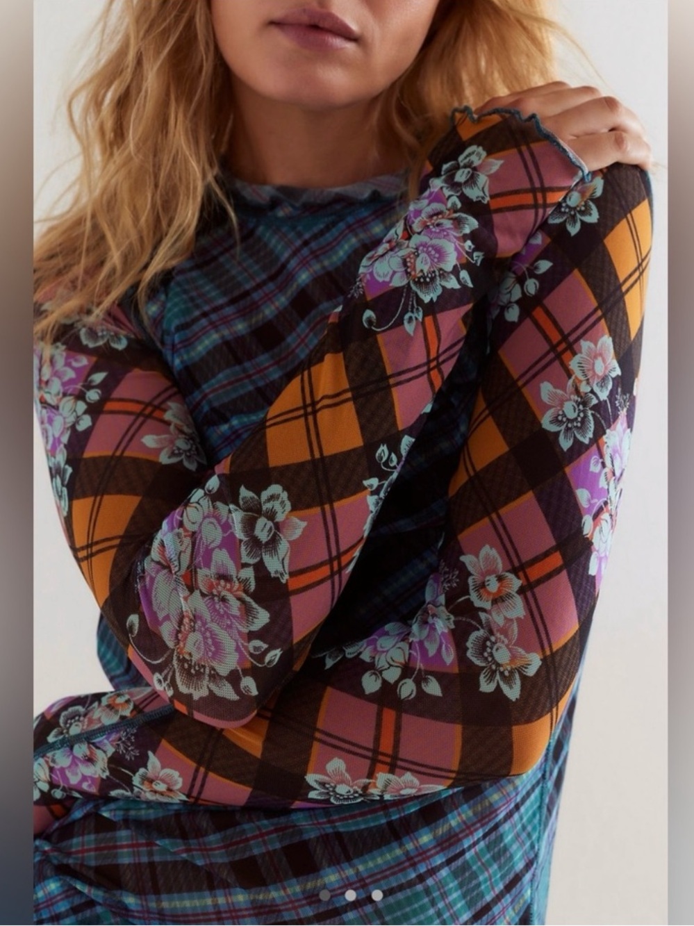 We The Free Chloe Printed Mesh Top